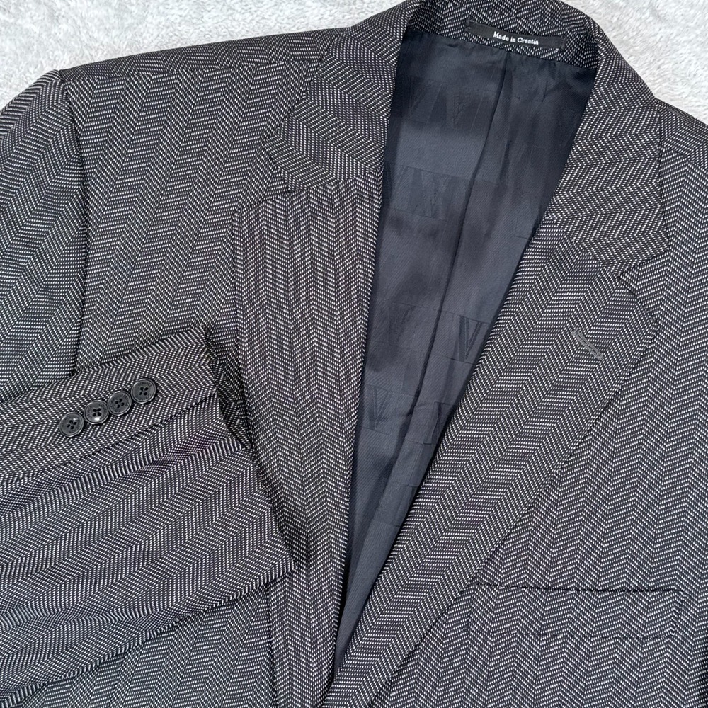 Versace Collection 100% Wool Herringbone Blazer Mens 42 US Sport Coat Jacket‎